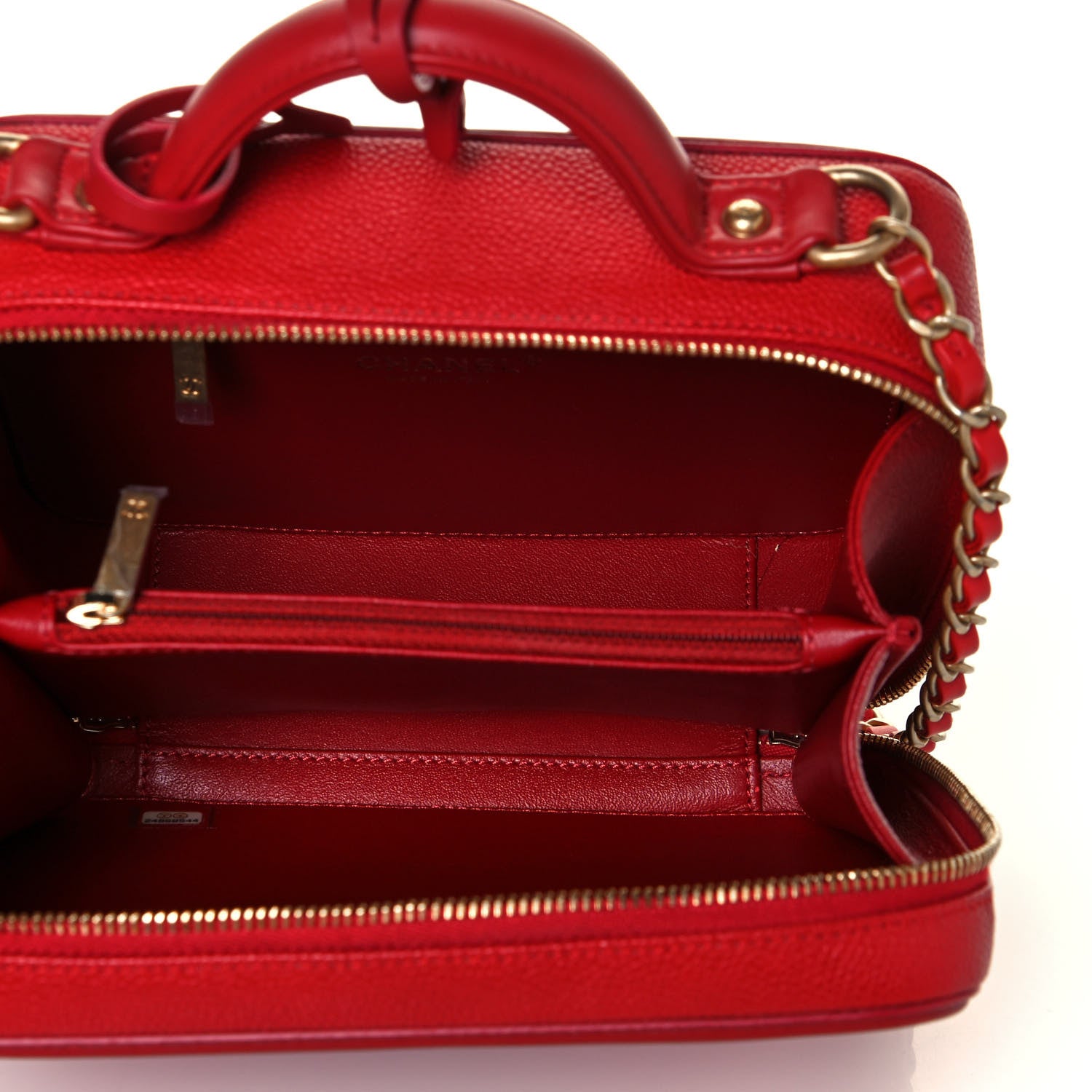 Chanel Caviar Quilted Medium CC Filigree Vanity Case Red 5 of 12