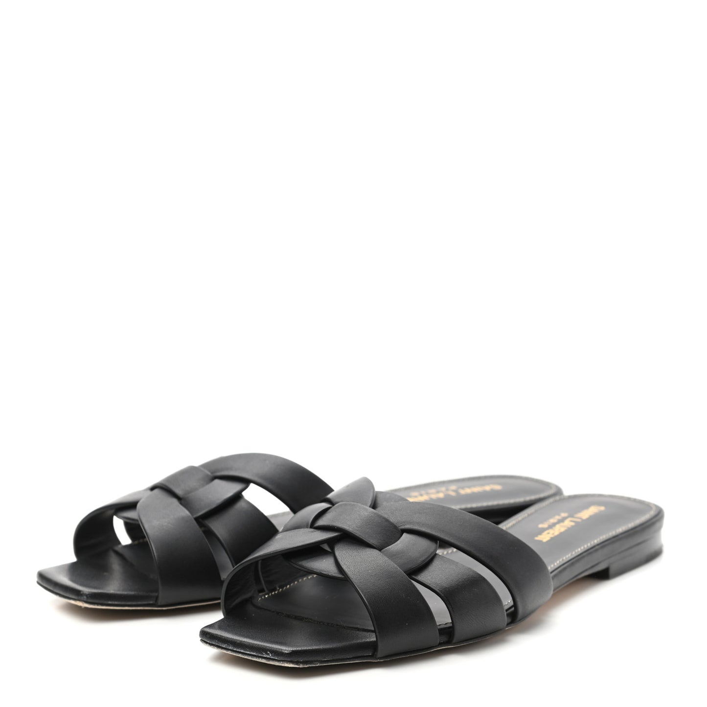 Calfskin Tribute 05 Slide Sandals 36 Black