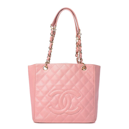 Chanel Caviar Quilted Petit Shopping Tote PST Pink 1 of 17