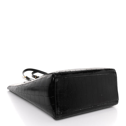 Mulberry Calfskin Crocodile Embossed Medium Maple Tote Black 4 of 9