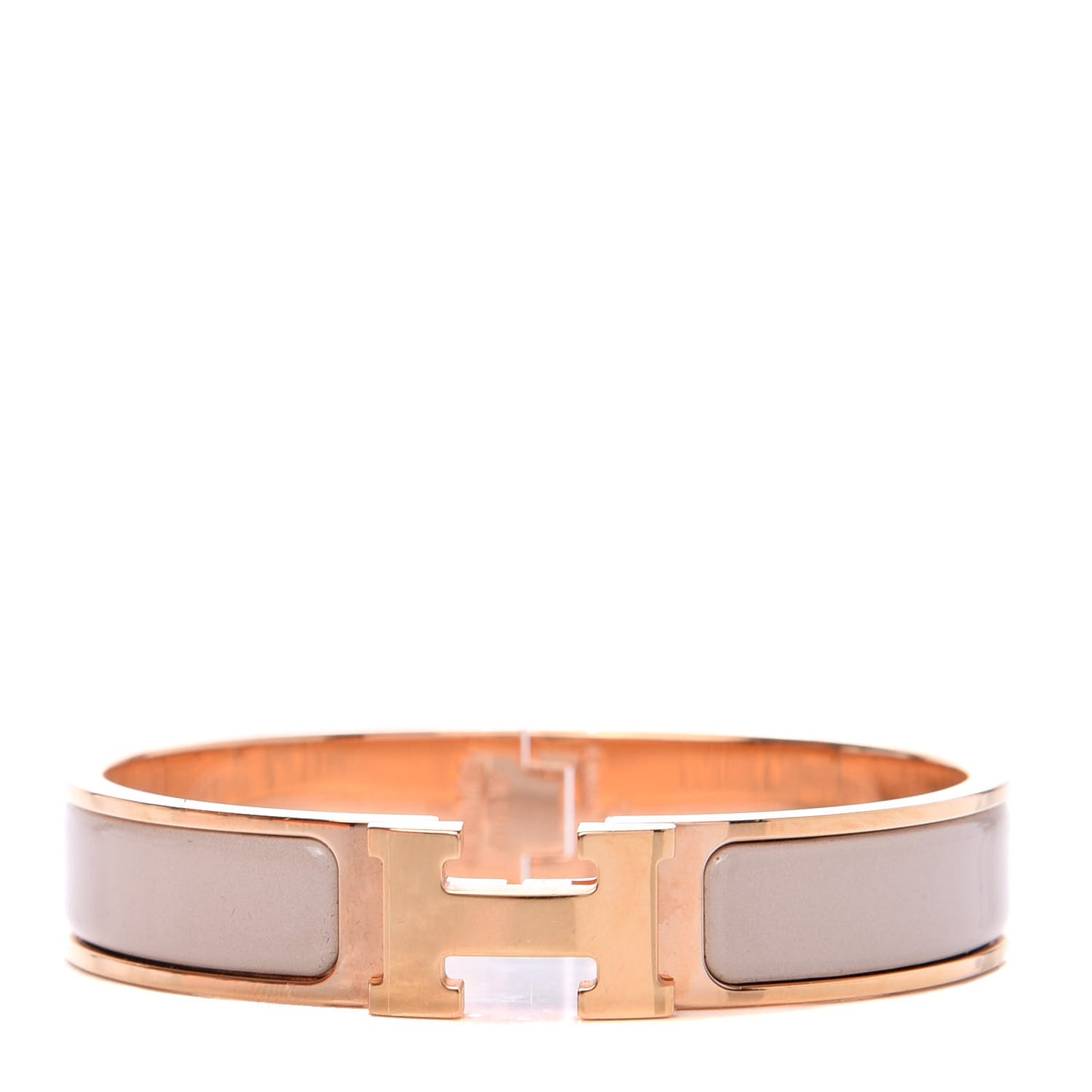 Enamel Narrow Clic Clac H Bracelet PM Beige Rose