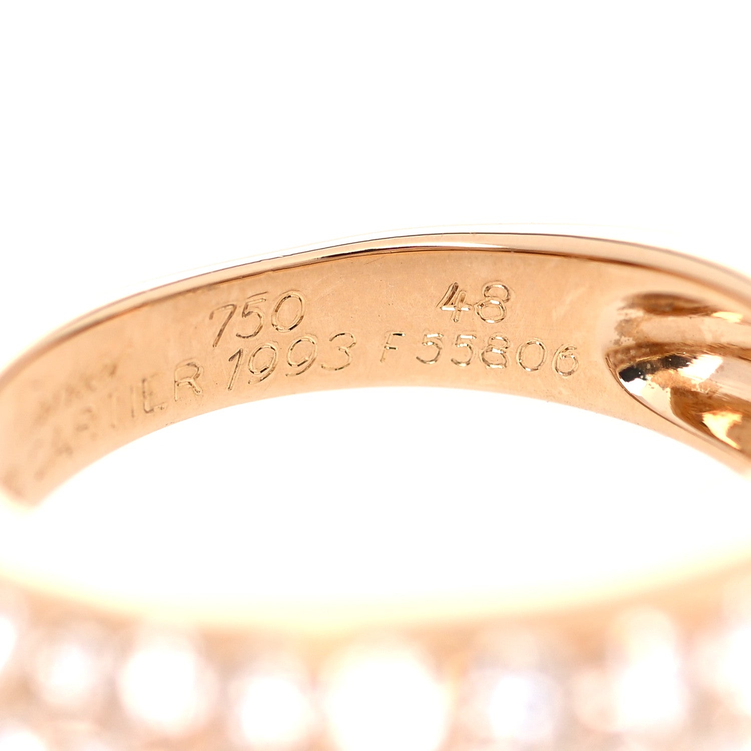 Cartier 18K Yellow Gold Diamond 6mm Etincelle de Cartier Band Ring 48 4.5 6 of 6