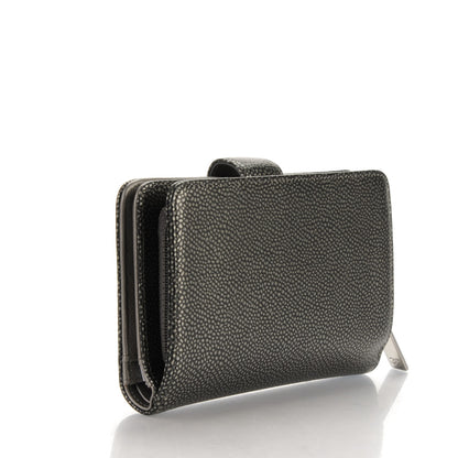 Chanel Metallic Caviar Timeless CC Zipped Pocket Wallet Dark Silver 3 of 8