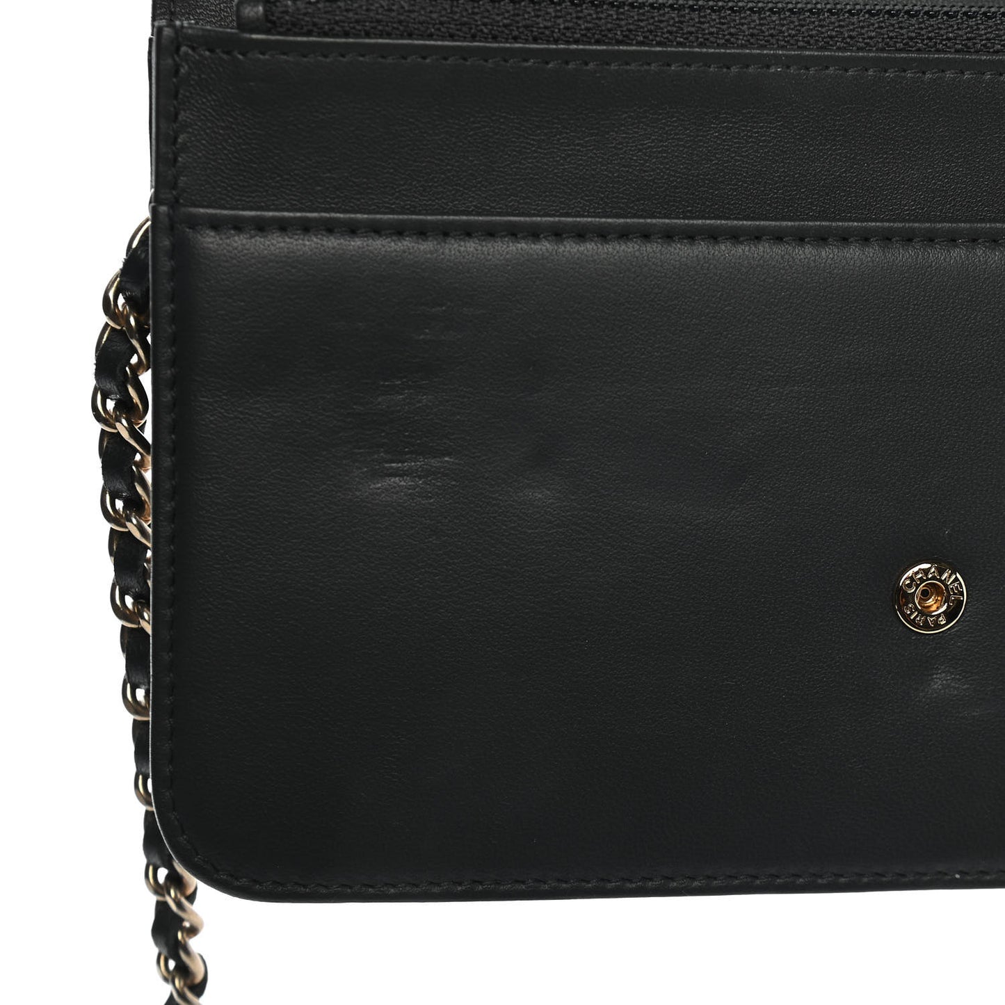 Lambskin Timeless CC Wallet On Chain WOC Grey