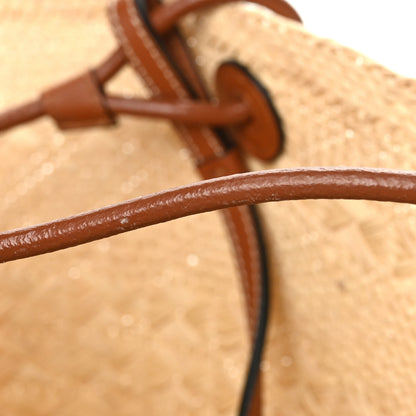Loewe Calfskin Raffia Small Anagram Basket Tote Bag Natural Tan 9 of 9