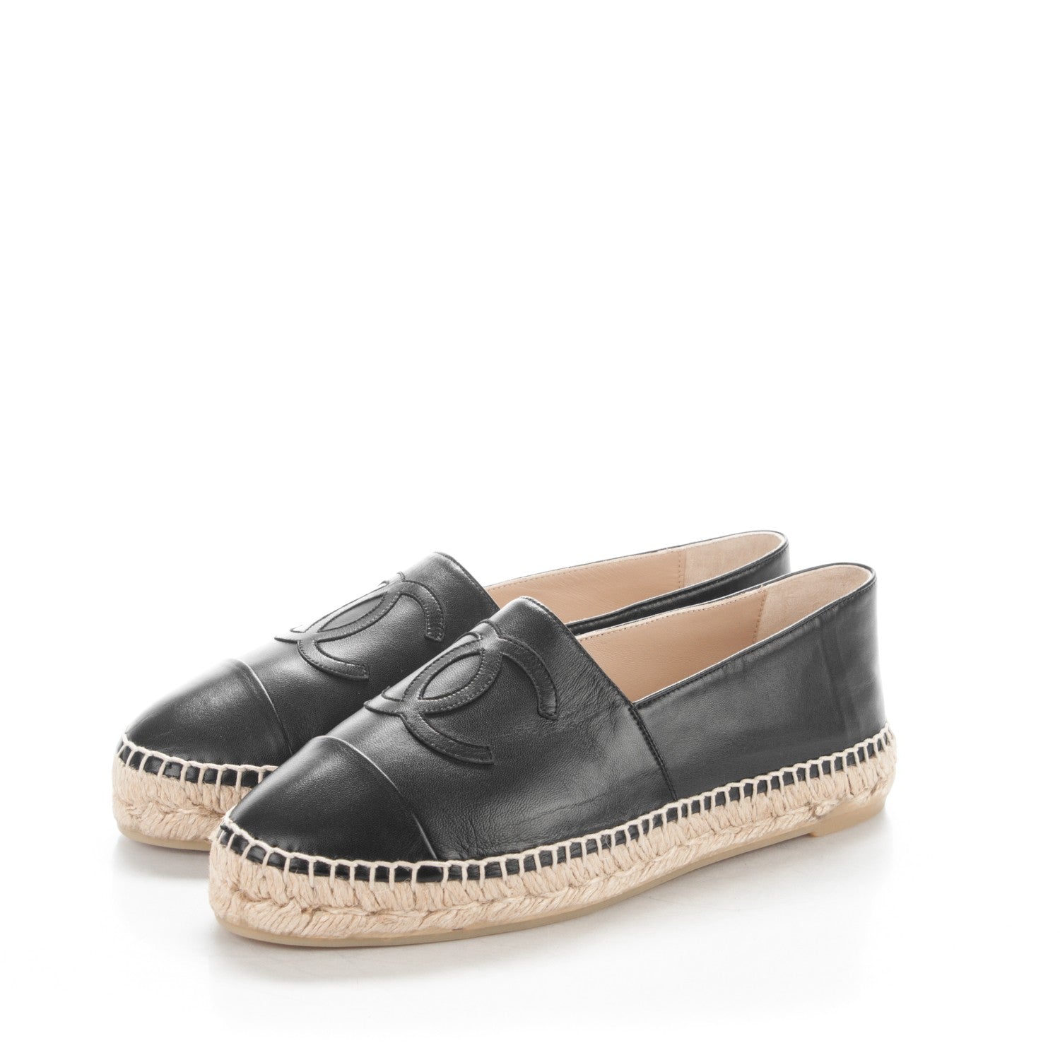 Chanel Lambskin CC Espadrilles 39 Black 3 of 9