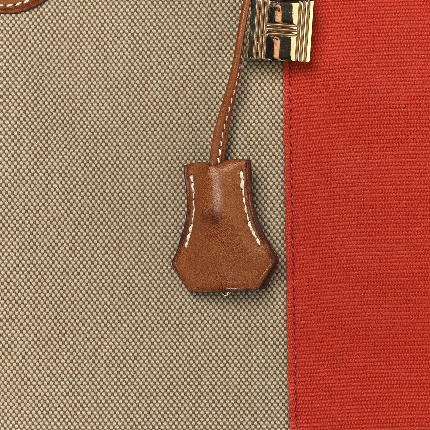 Hermes Toile Natural Barenia Flag Birkin 35 Fauve Paprika 17 of 18