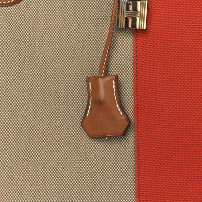 Hermes Toile Natural Barenia Flag Birkin 35 Fauve Paprika 17 of 18