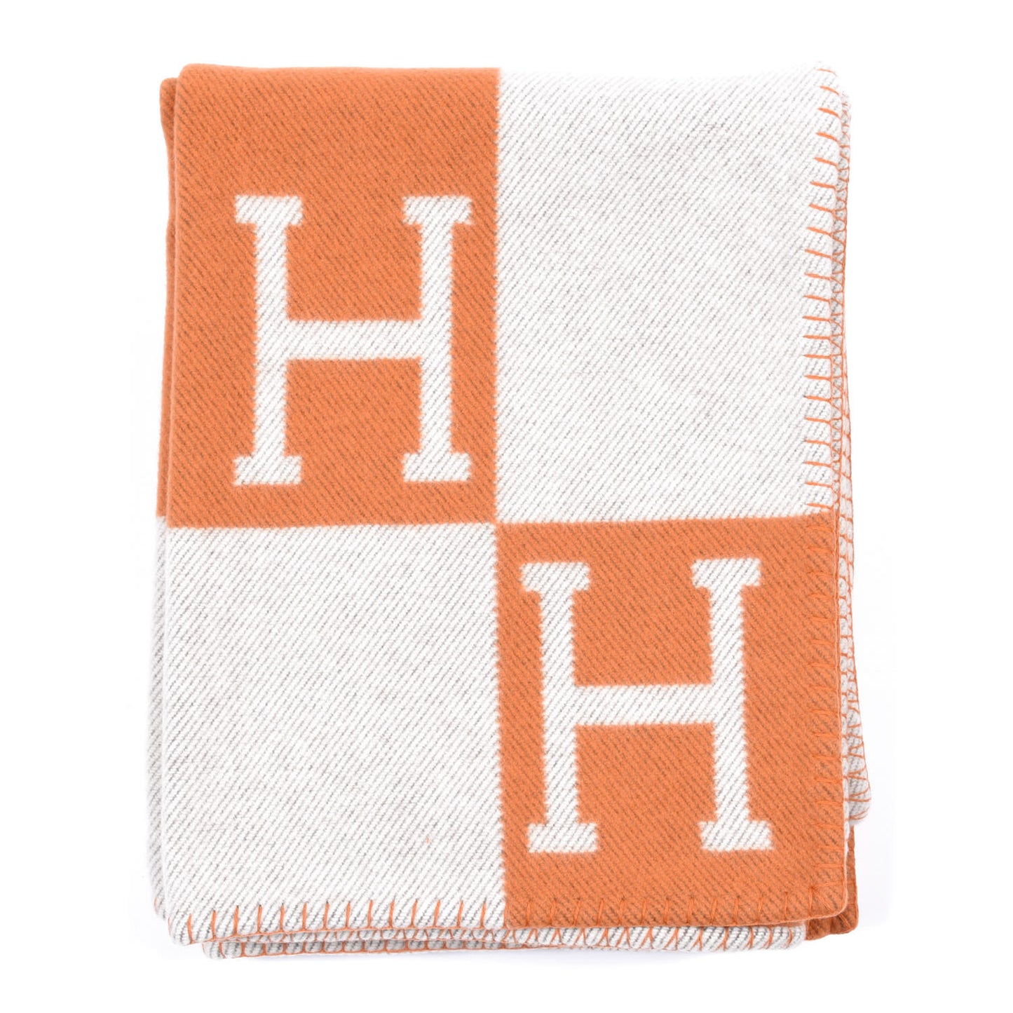 Wool Cashmere Signature Classic Avalon Blanket Ecru Potiron