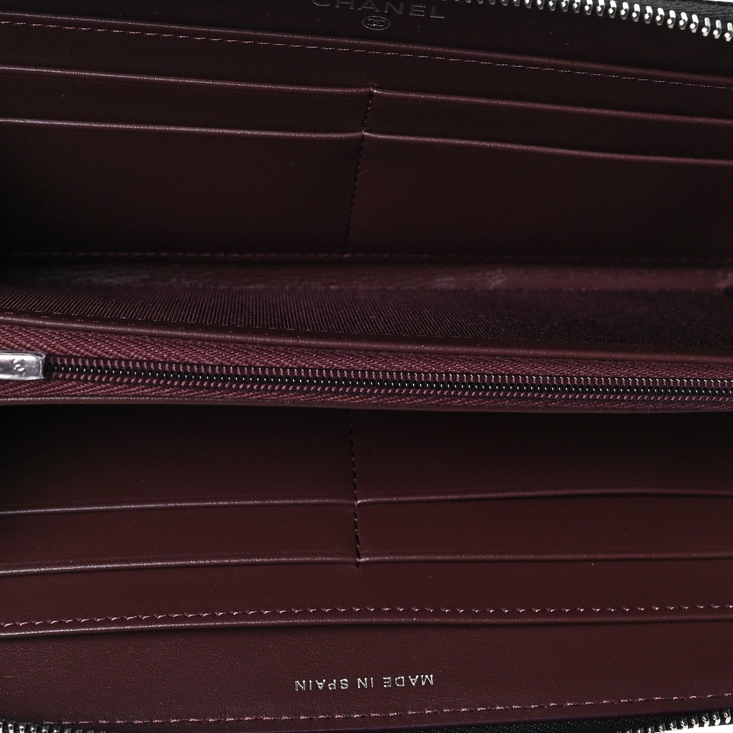 Caviar Quilted Large Gusset Zip Around Wallet Black