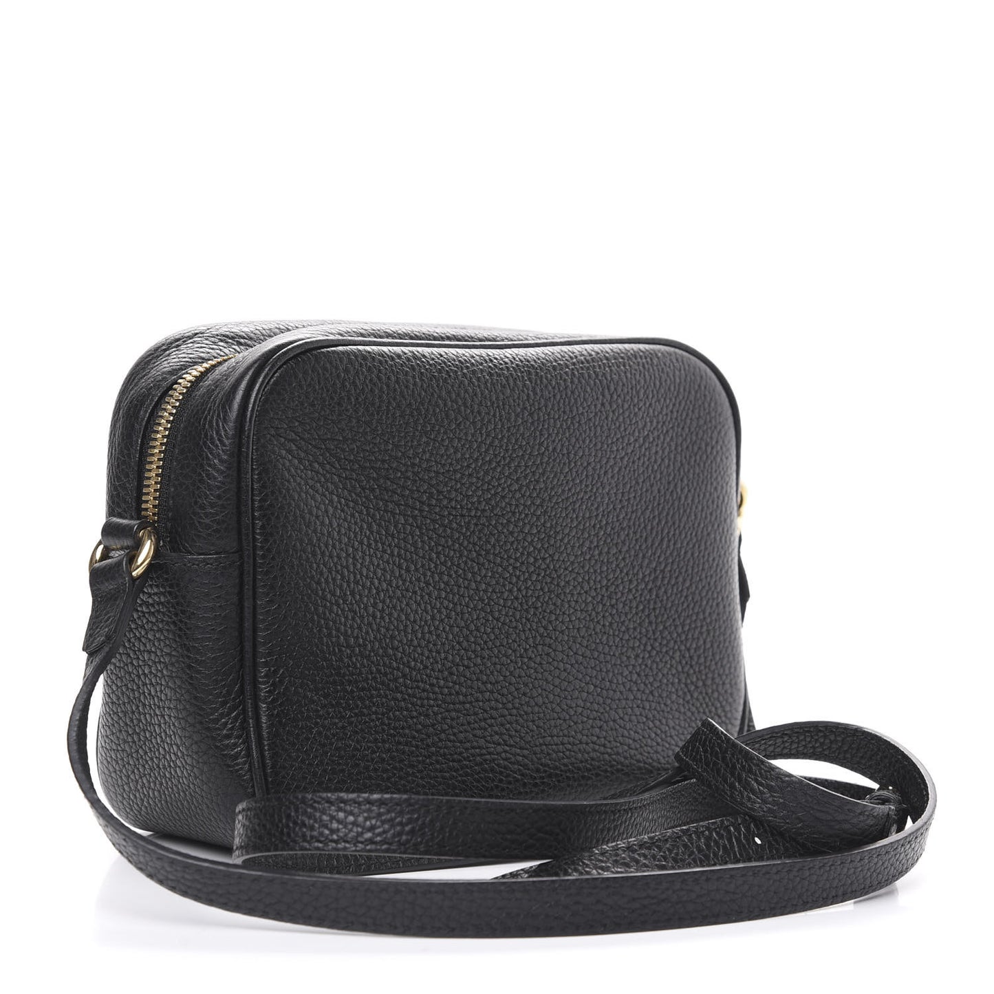 Pebbled Calfskin Small Soho Disco Bag Black