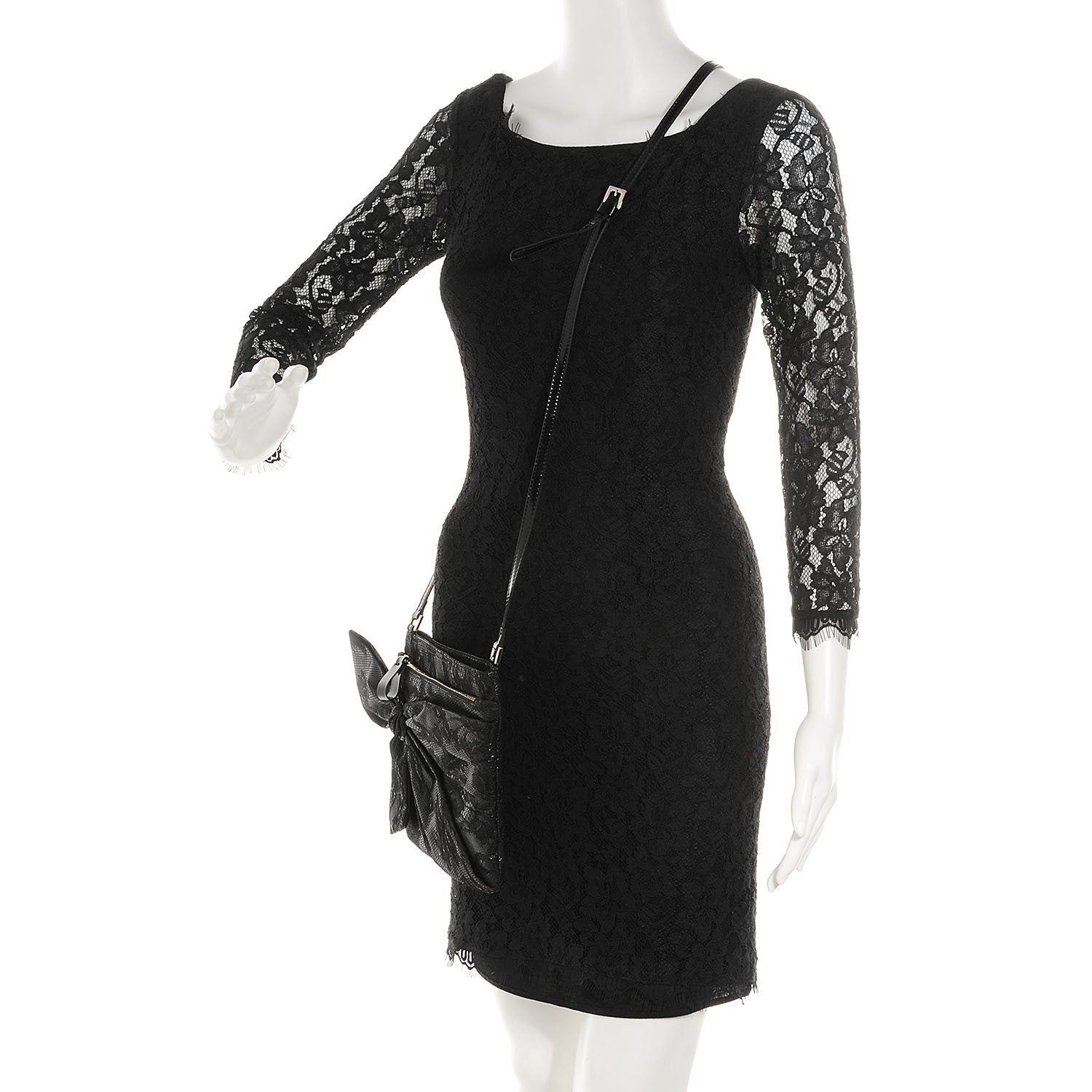 Valentino Garavani Lace Bow Crossbody Bag Black 2 of 7