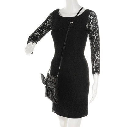 Valentino Garavani Lace Bow Crossbody Bag Black 2 of 7