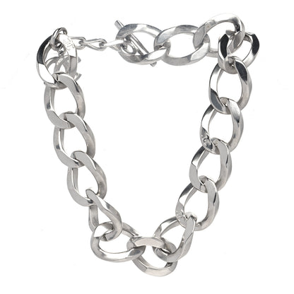 Chanel Chain Link CC Choker Necklace Silver 1 of 10