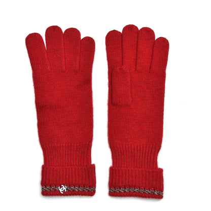 Chanel Cashmere CC Chain Gloves Red 1 of 3