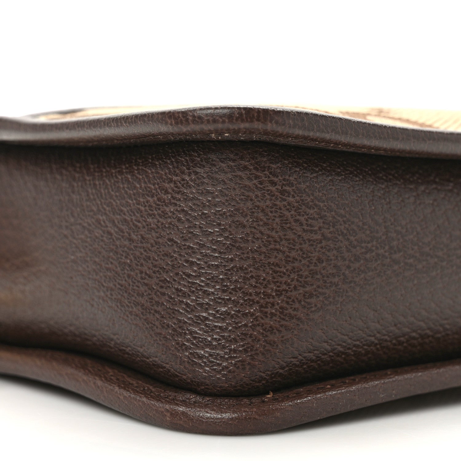 Gucci Monogram Jumbo GG Textured Dollar Calfskin Web Mini Crossbody Bag Camel Ebony New Acero 8 of 16