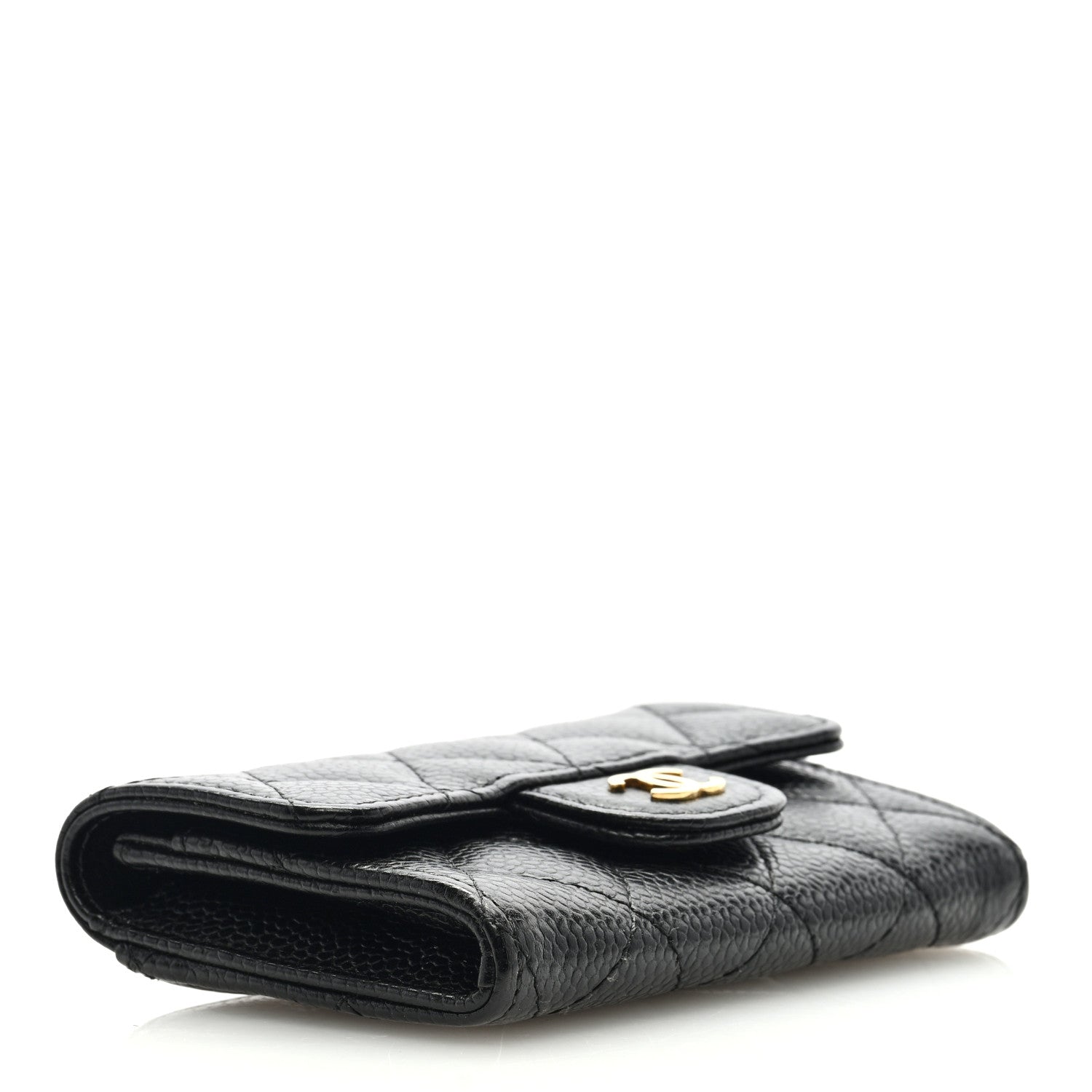 Chanel Caviar Quilted Flap Card Holder Wallet Black 4 of 7