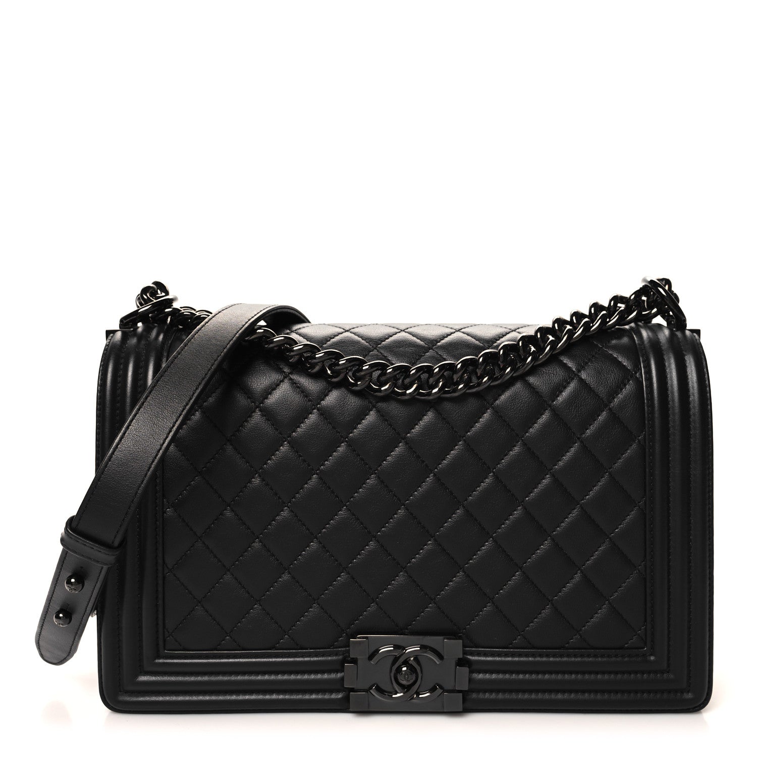Chanel Calfskin Quilted New Medium Boy Flap So Black 1 of 11