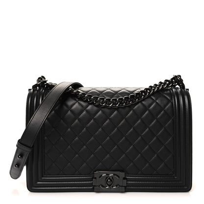 Chanel Calfskin Quilted New Medium Boy Flap So Black 1 of 11