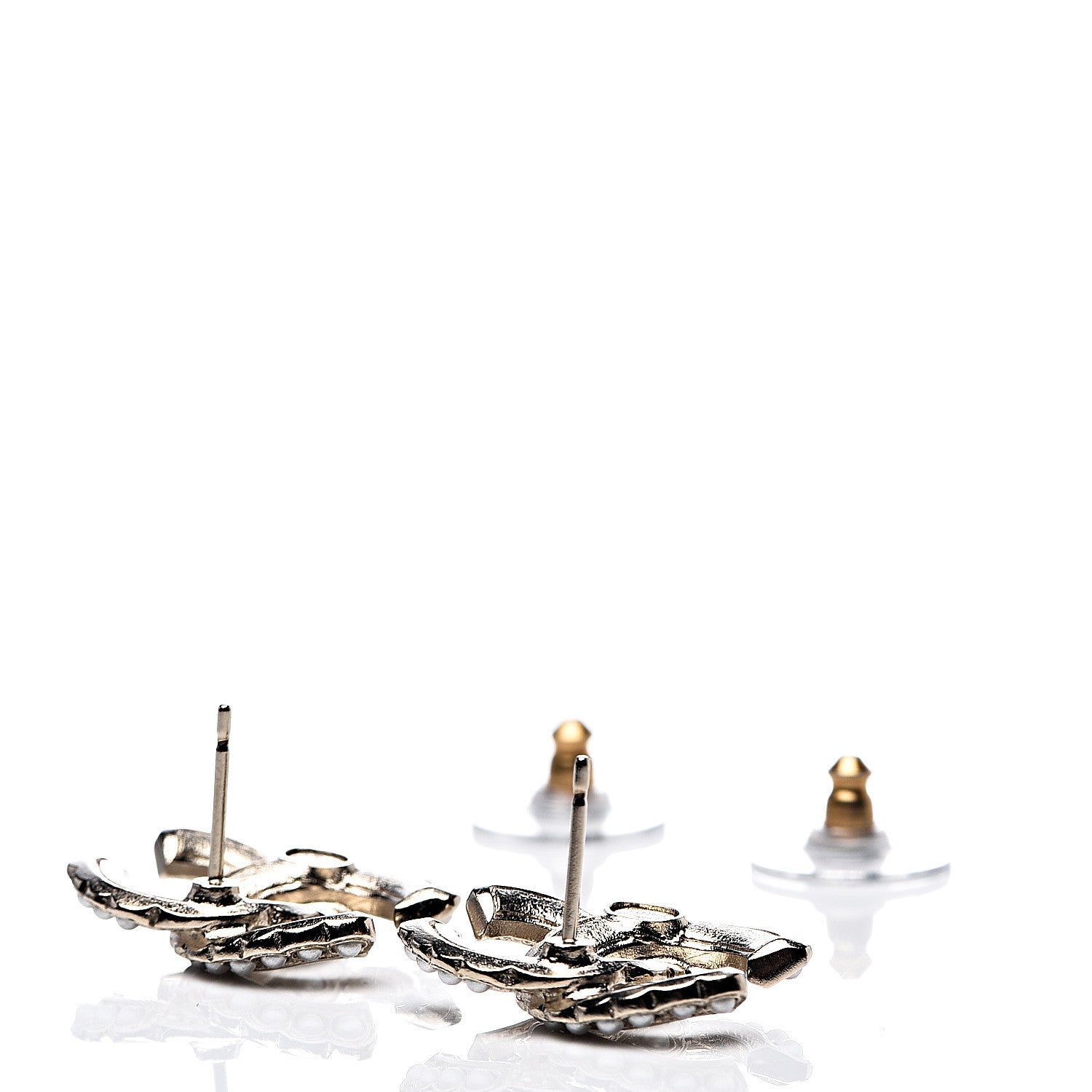 Chanel Pearl Queen of France CC Earrings Gold 4 of 5
