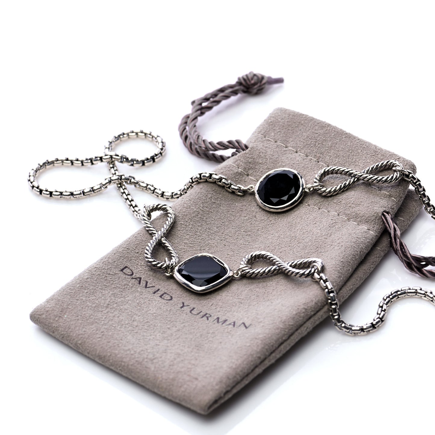 Sterling Silver Black Onyx Infinity Necklace