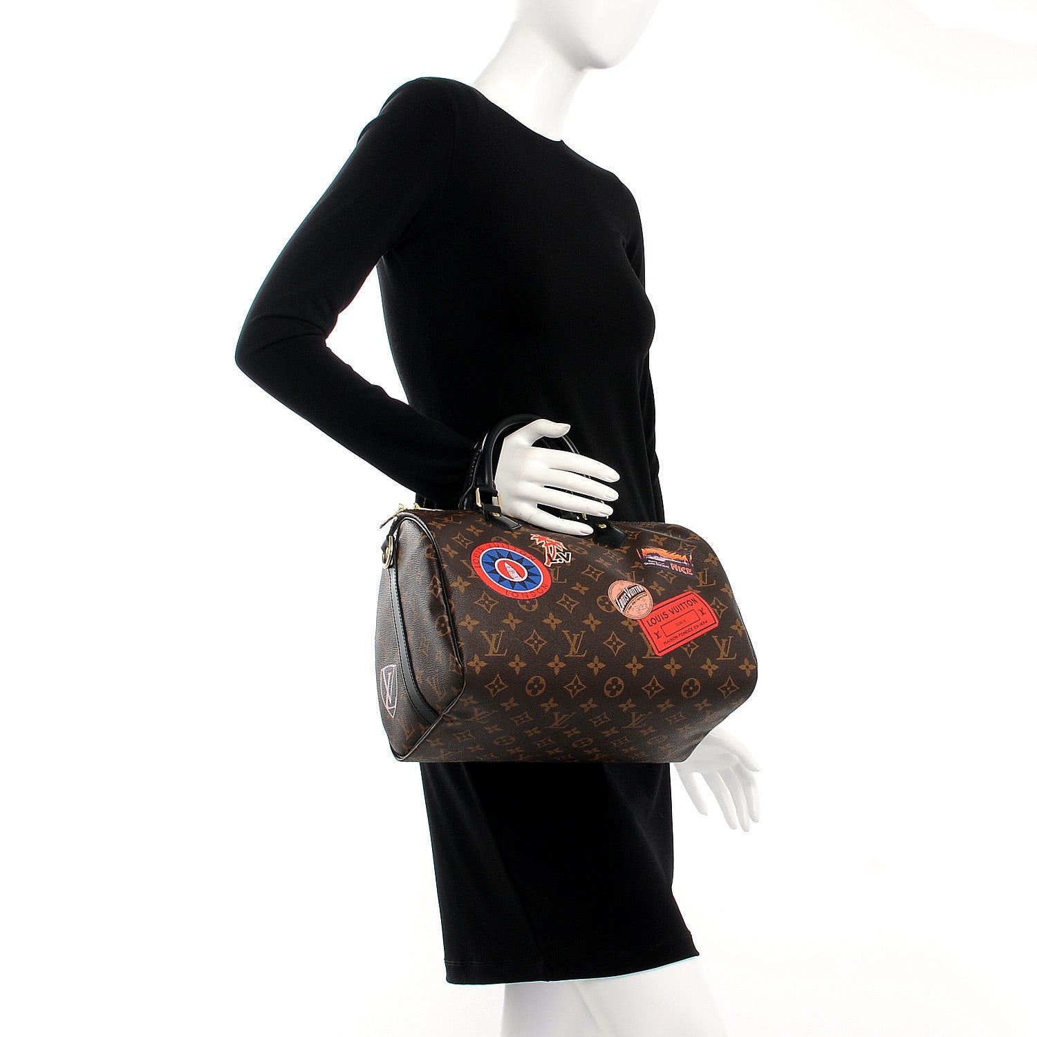 Louis Vuitton Monogram My World Tour Speedy Bandouliere 30 Black 3 of 8