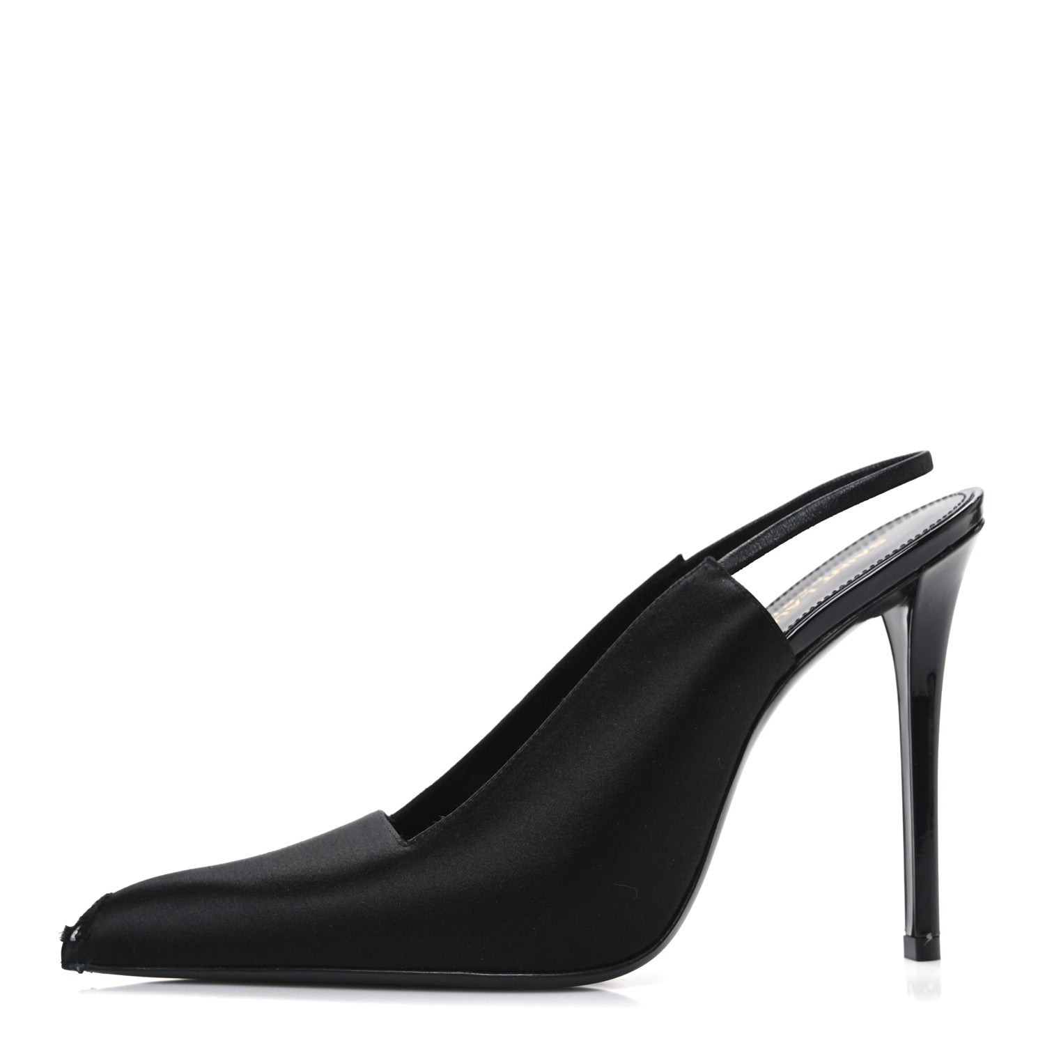 Saint Laurent Raso Regale Raven 110 Slingback Pumps 37.5 Black 1 of 11