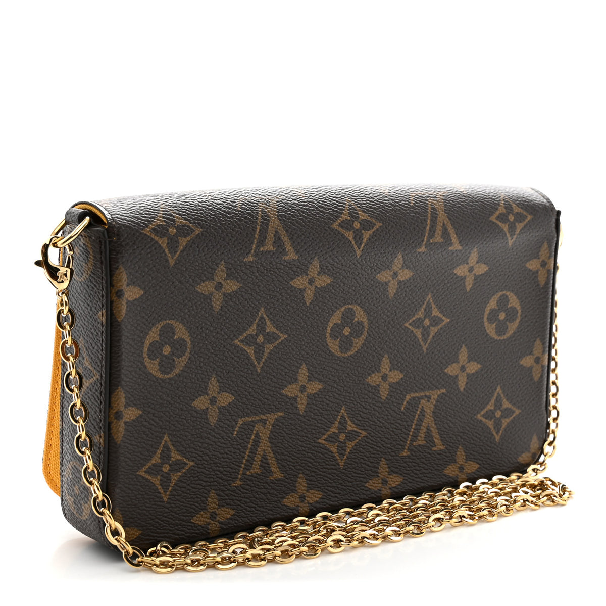 Louis Vuitton Monogram 2022 Christmas Animation New York Soho Pochette Felicie Chain Wallet Yellow 4 of 10