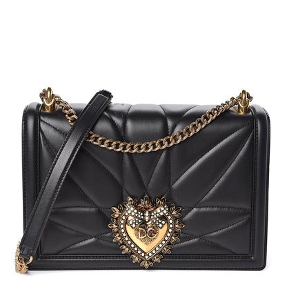 Dolce & Gabbana Calfskin Large Devotion Crossbody Bag Black 1 of 10