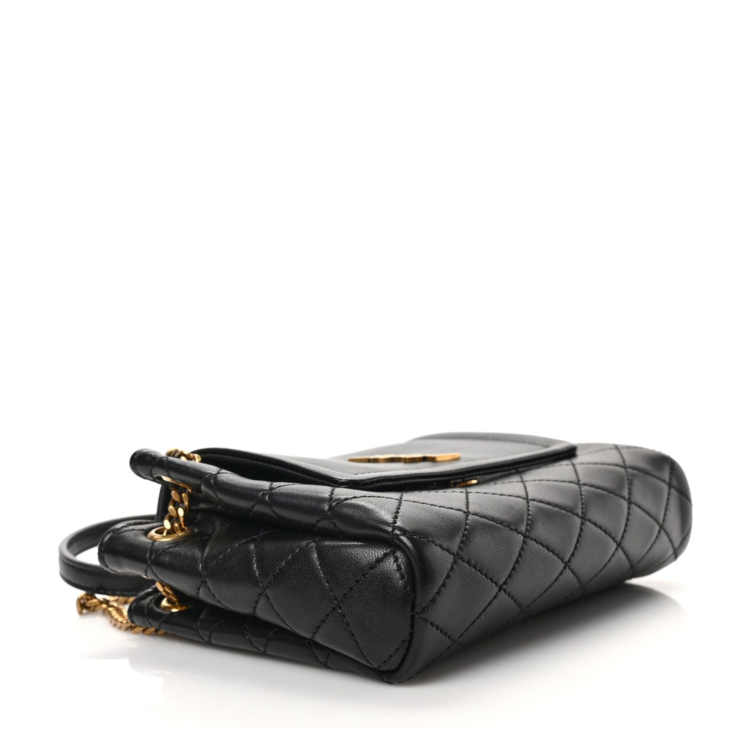 Lambskin Quilted Monogram Mini Nolita Black