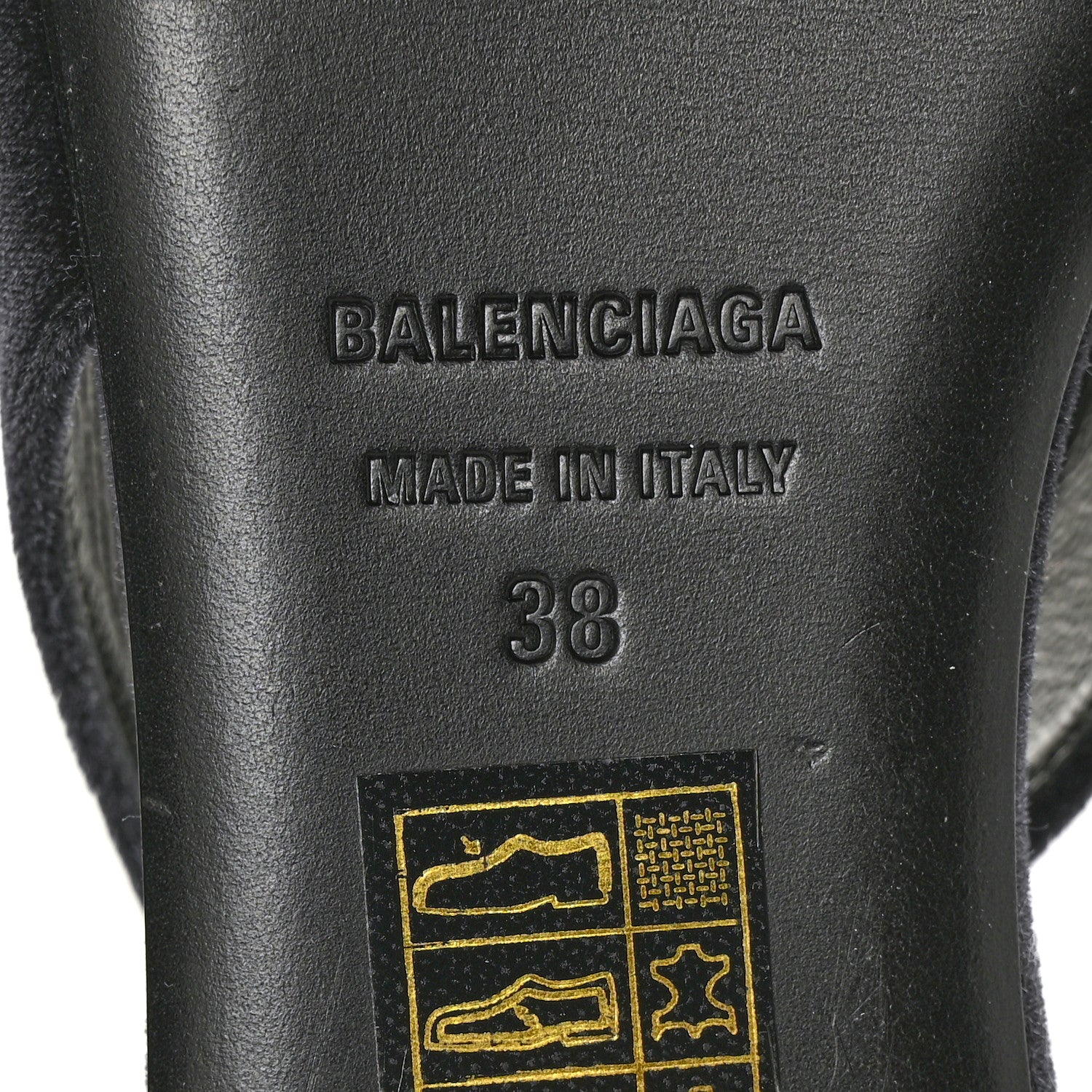 Balenciaga Velvet BB Knife Pointy Toe Slingback Flats 38 Black 7 of 7