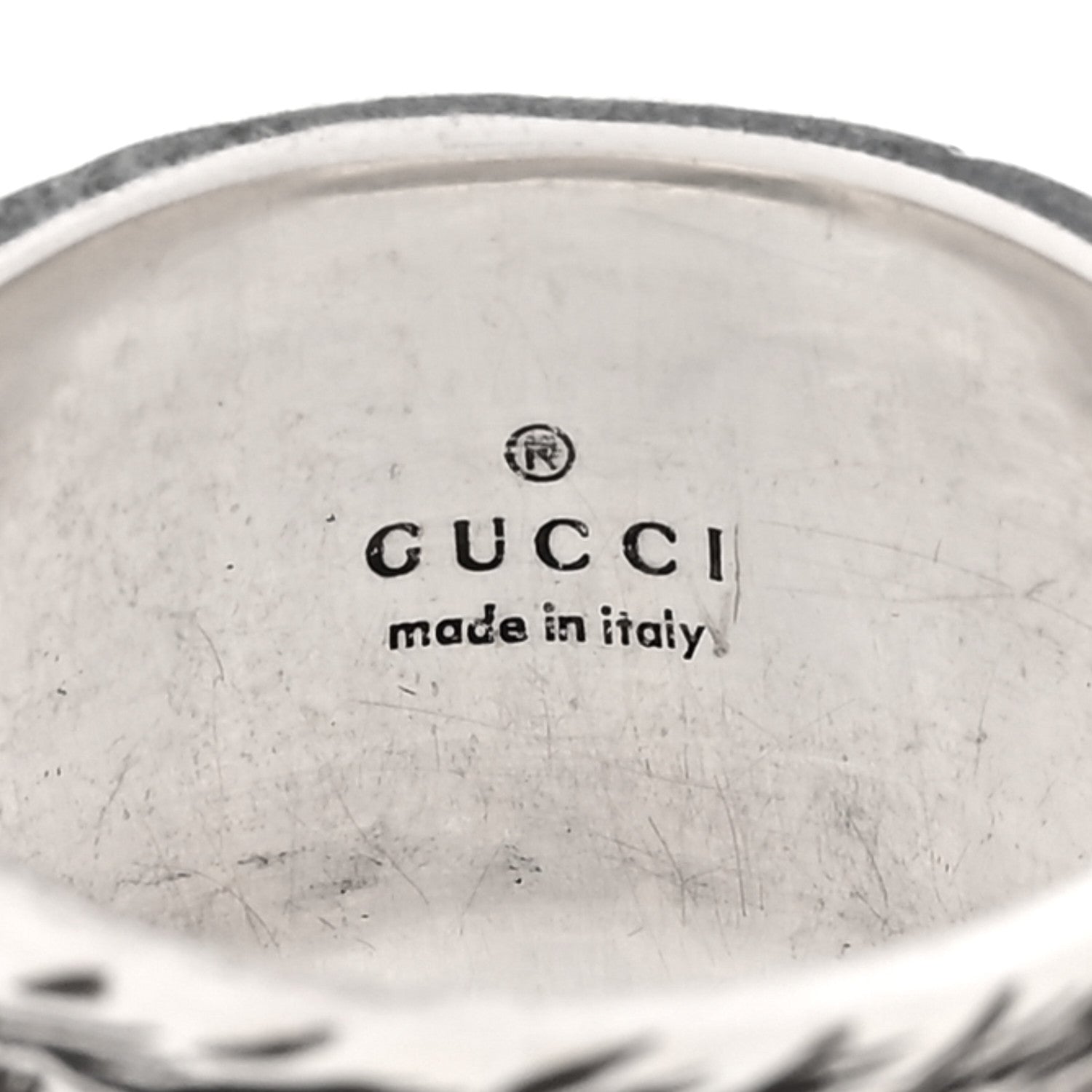Gucci Sterling Silver Resin Feline Garden Ring 60 9 Green 4 of 5