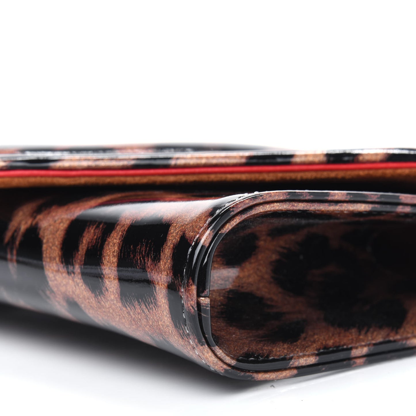 Patent Leopard So Kate Baguette Clutch Gold