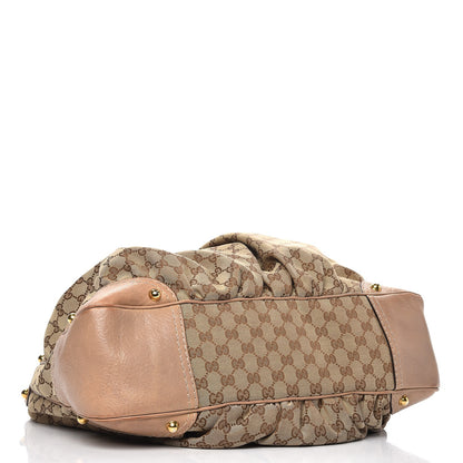 Gucci Monogram Large Jockey Hobo Beige 4 of 12