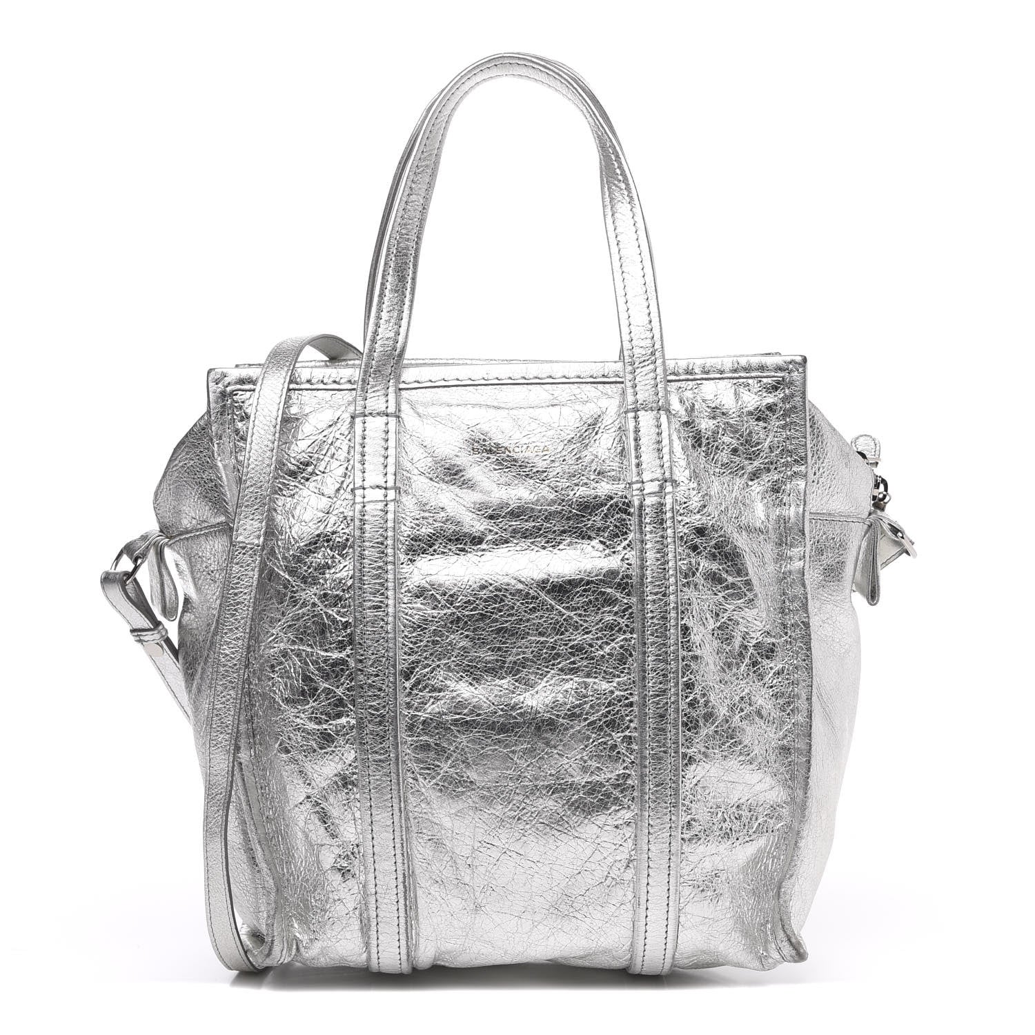 Balenciaga Metallic Calfskin S Bazar Shopper Tote Silver Hardware 1 of 14