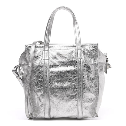 Balenciaga Metallic Calfskin S Bazar Shopper Tote Silver Hardware 1 of 14