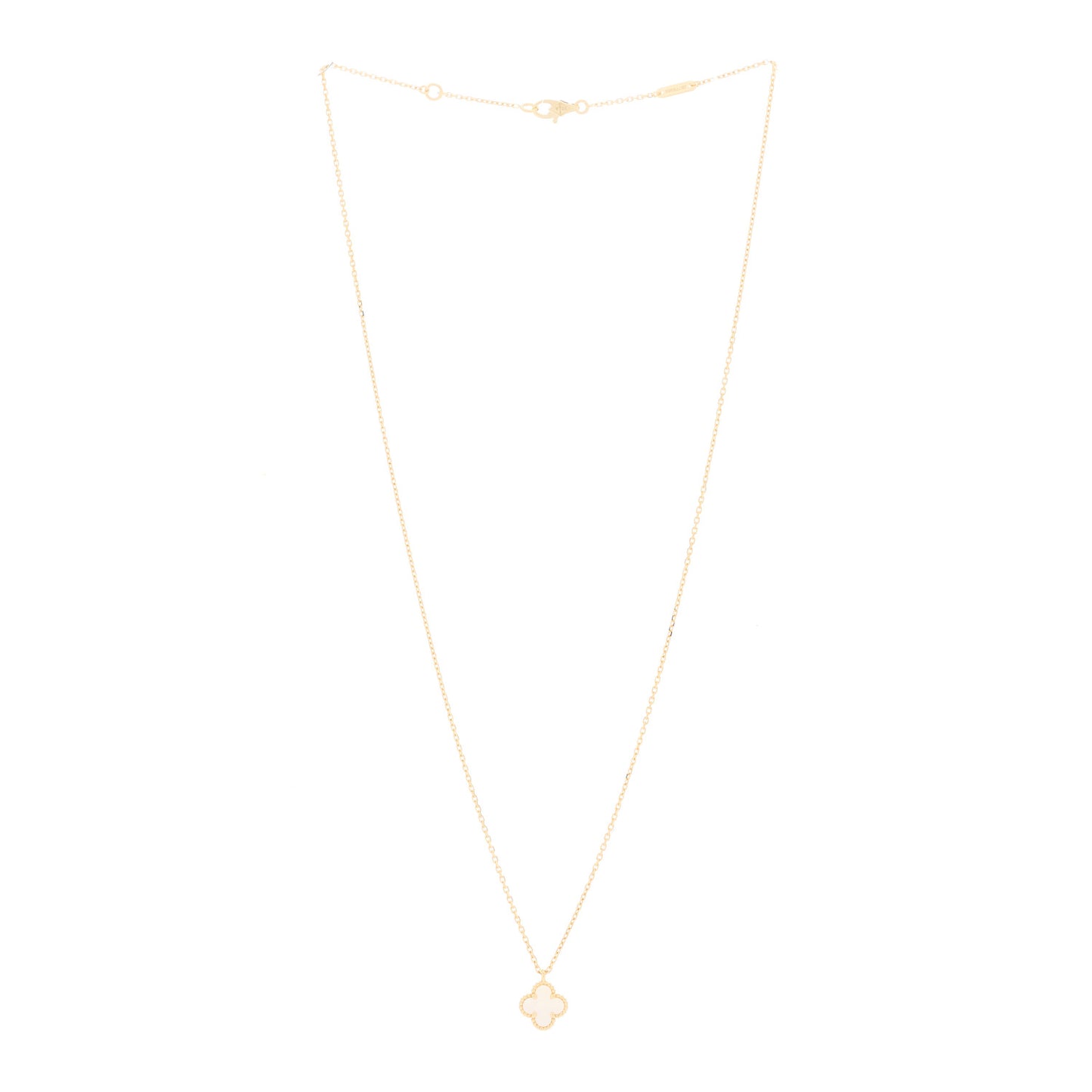 18K Yellow Gold Mother of Pearl Sweet Alhambra Pendant Necklace