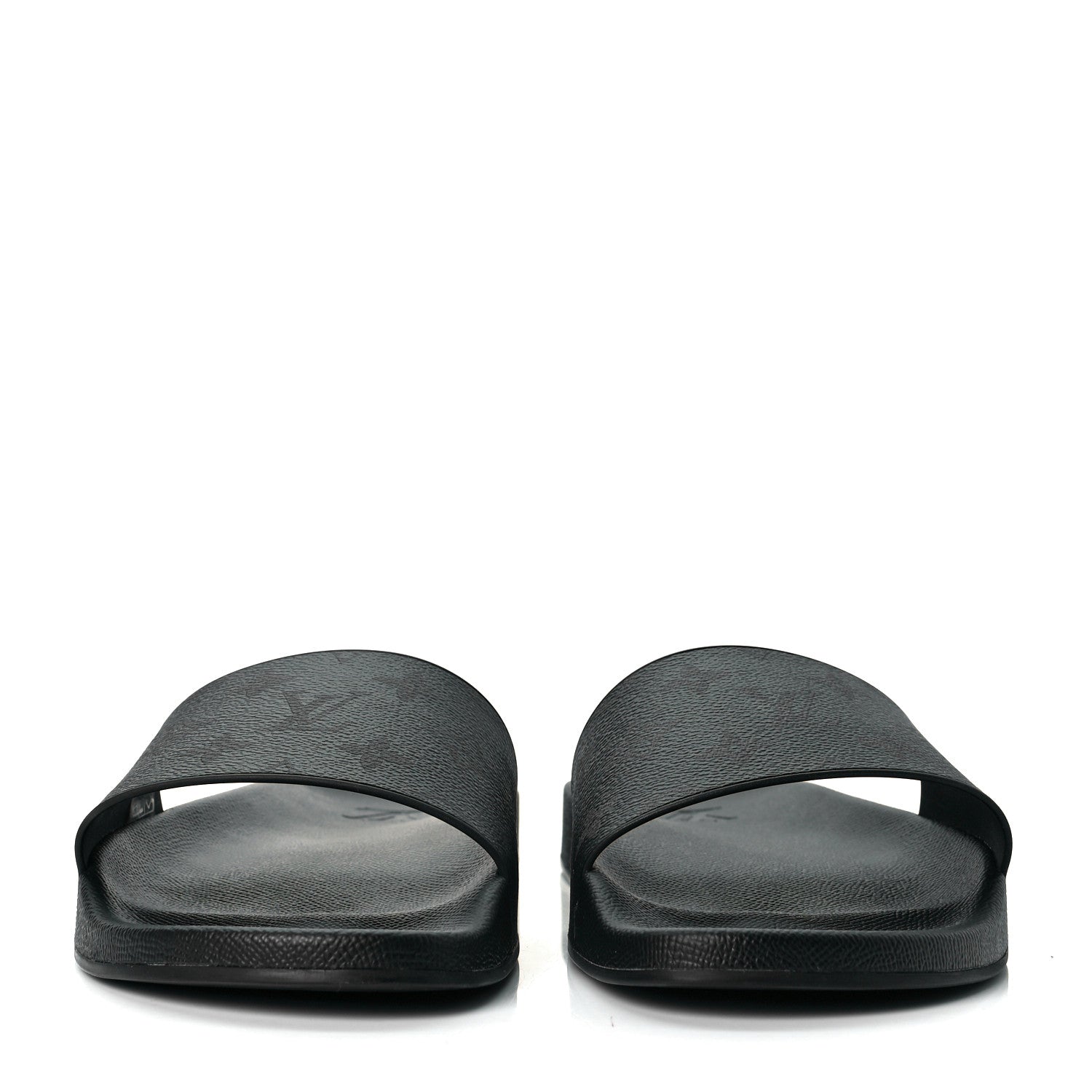 Louis Vuitton Rubber Monogram Eclipse Mens Waterfront Mules 11 Black 2 of 8
