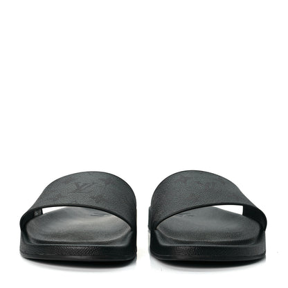 Louis Vuitton Rubber Monogram Eclipse Mens Waterfront Mules 11 Black 2 of 8