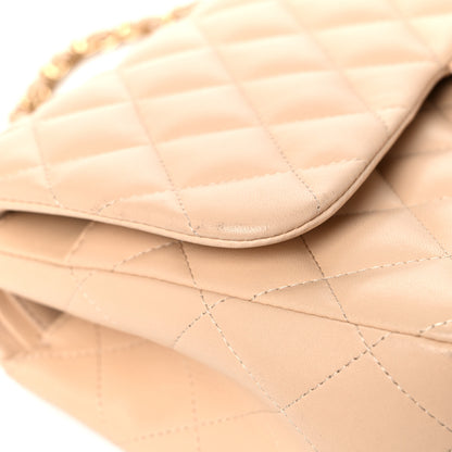 Chanel Lambskin Quilted Jumbo Double Flap Beige Clair 9 of 18