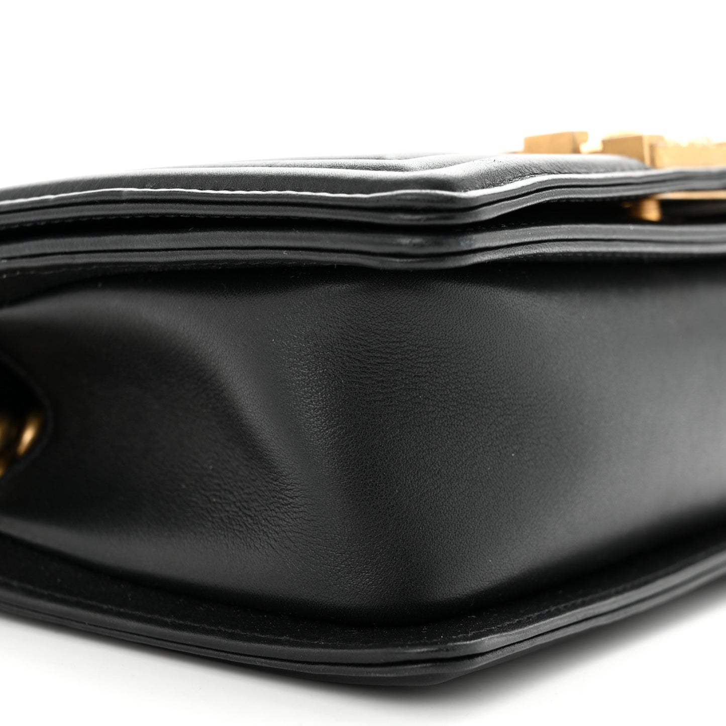 Calfskin Small Boy Logo Top Handle Flap Black