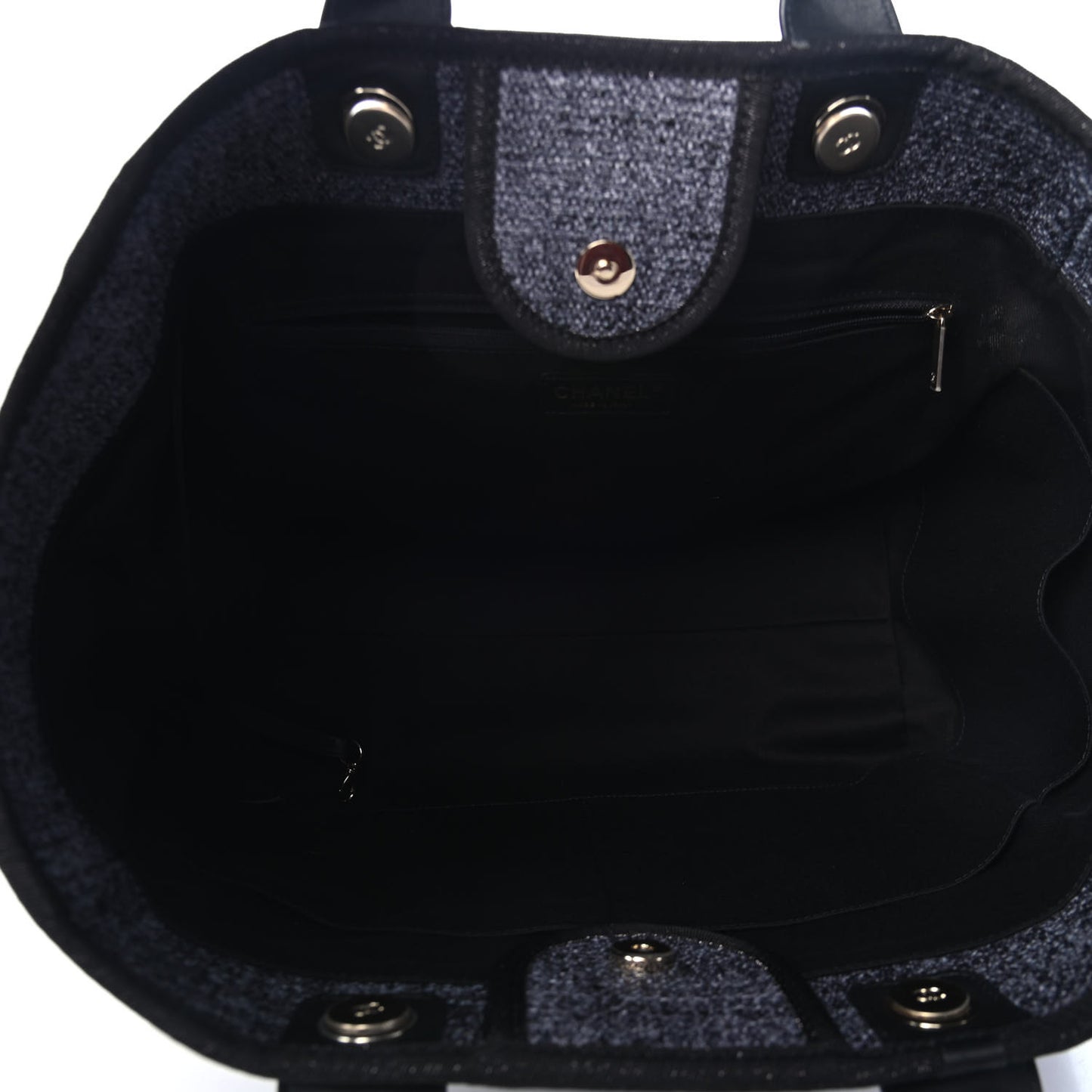 Lurex Boucle Medium Deauville Tote Black