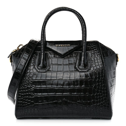 Givenchy Calfskin Crocodile Embossed Small Antigona Black 1 of 10