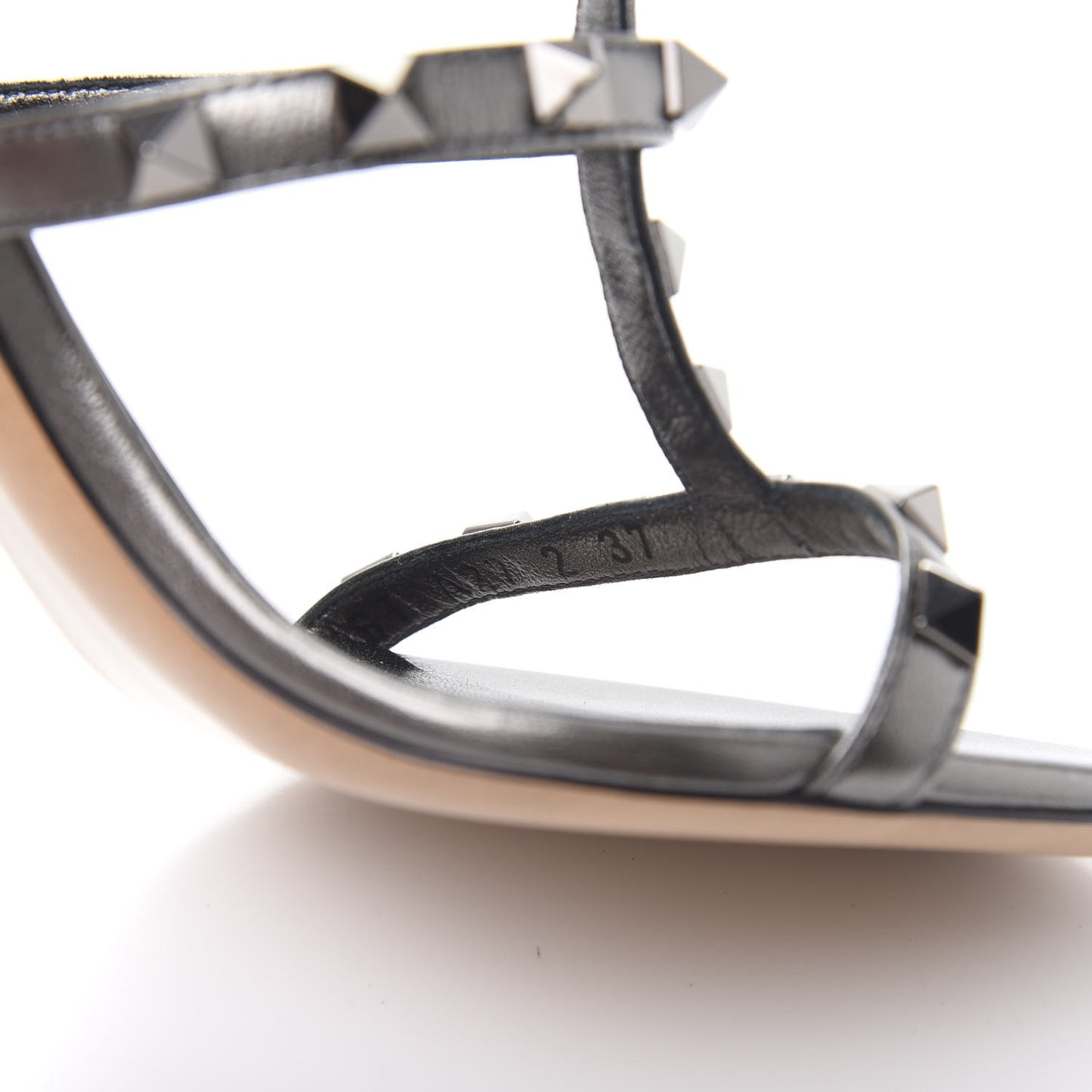 Metallic Nappa Rockstud Gladiator 105mm Sandals 37 Rutenio