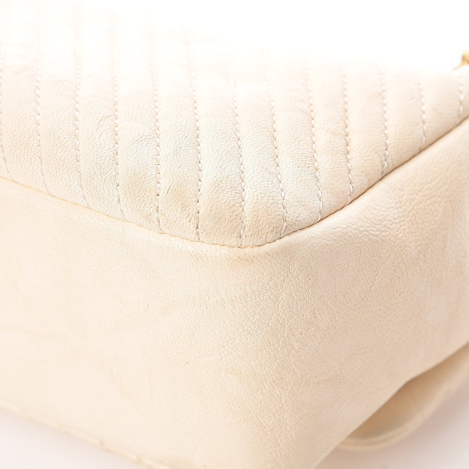 Chanel Calfskin Chevron Small Surpique Flap Ivory 14 of 16