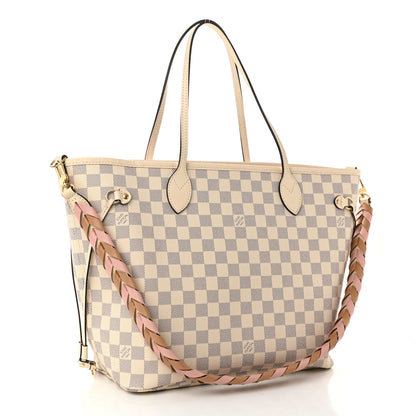 Louis Vuitton Damier Azur Braided Neverfull MM Pink 3 of 9