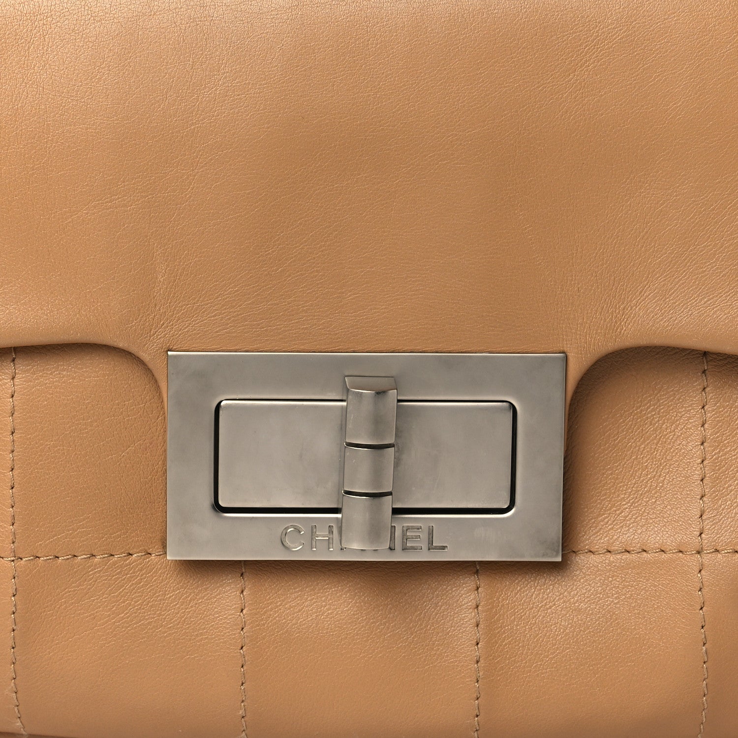 Chanel Lambskin Mademoiselle Chocolate Bar Shoulder Bag Beige 8 of 12