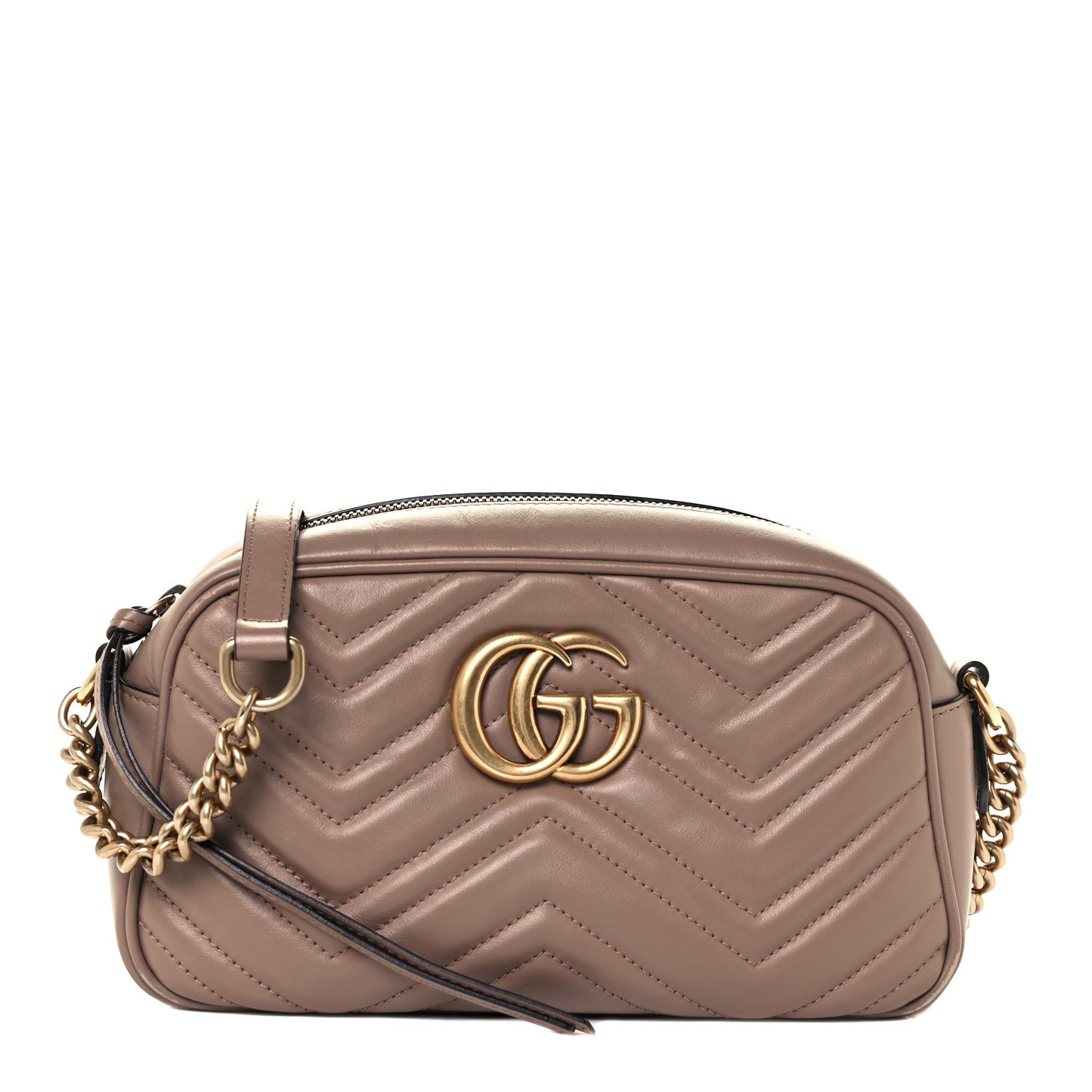 Calfskin Matelasse Small GG Marmont Chain Shoulder Bag Porcelain Rose