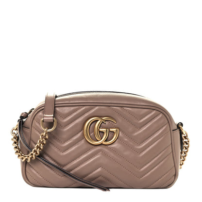 Gucci Calfskin Matelasse Small GG Marmont Chain Shoulder Bag Porcelain Rose 1 of 11