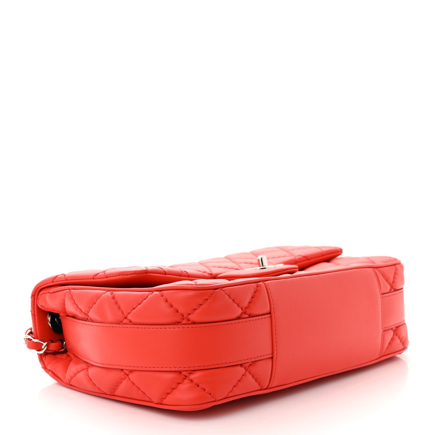 Chanel Lambskin Quilted Easy Carry Jumbo Flap Red 4 of 11
